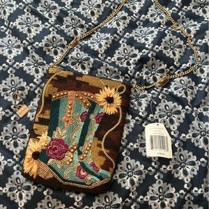 Brand New Mary Frances Beaded Boots Purse!